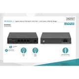 Digitus 4+1 ports Gigabit PoE, Switch Noir