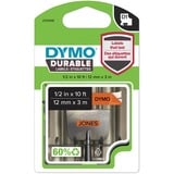 Dymo D1 Étiquettes résistantes | 12mm x 3m | impression en noir sur fond orange | autocollantes étiquettes authentiques pour étiqueteuses LabelManager, Ruban Noir sur orange, Multicolore, Vinyl, Belgique, -40 - 80 °C, DYMO