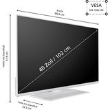 JVC  40" TV LED Blanc
