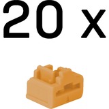 Lindy 47898 bloqueur de port RJ-45 Orange Acrylonitrile-Butadiène-Styrène (ABS) 20 pièce(s), Verrou antivol Orange, Bloqueur de port, RJ-45, Orange, Acrylonitrile-Butadiène-Styrène (ABS), 20 pièce(s), Sac en polyéthylène