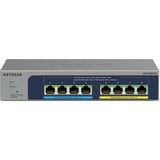 Netgear MS108UP, Switch Gris, Non-géré, 2.5G Ethernet (100/1000/2500), Full duplex, Connexion Ethernet, supportant l'alimentation via ce port (PoE), Montage mural