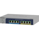 Netgear MS108UP, Switch Gris, Non-géré, 2.5G Ethernet (100/1000/2500), Full duplex, Connexion Ethernet, supportant l'alimentation via ce port (PoE), Montage mural