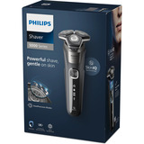 Philips Série 5000 S5887/13, Rasoir Carbone/gris, Rasoir rotatif, Gris, SteelPrecision blades, Boutons, LED, SH71