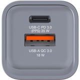 Verbatim GNC-35 Universel Noir, Gris Secteur Charge rapide Intérieure Gris, 1x USB-C, 1x USB-A, Intérieure, Secteur, 20 V, Noir, Gris