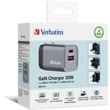 Verbatim GNC-35 Universel Noir, Gris Secteur Charge rapide Intérieure Gris, 1x USB-C, 1x USB-A, Intérieure, Secteur, 20 V, Noir, Gris