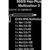 Wera 950/9 Hex-Plus Multicolore 2 jeux de clés, 9 pièces, Tournevis métrique, BlackLaser