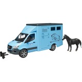 bruder MB Sprinter transporteur d'animaux avec cheval, Modèle réduit de voiture Bleu