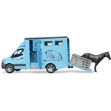 bruder MB Sprinter transporteur d'animaux avec cheval, Modèle réduit de voiture Bleu