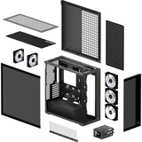 ARCTIC  boîtier midi tower Noir (Mat) | 2x USB-A | 1x USB-C | RGB | Verre Trempé