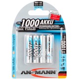 Ansmann 1000mAh NiMh Professionnel, Batterie Argent, AAA / HR03, Hybrides nickel-métal (NiMH), 1,2 V, 1000 mAh, Argent