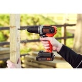 BLACK+DECKER Perceuse-visseuse à percussion sans fil BCKSB02, 18 volts, Perceuse à percussion Orange/Noir