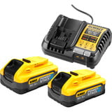DEWALT Kit de démarrage batterie Powerstack DCB1104H2, incl. 2x batterie 18 volts, Bundle Jaune/Noir