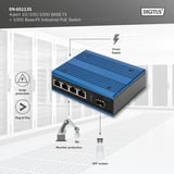 Digitus Switch PoE Gigabit 4P Ind. Non géré 1xSFP 