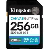 Kingston Canvas Go! Plus SDXC 256 Go, Carte mémoire Noir, Classe 10, UHS-I U3, V30