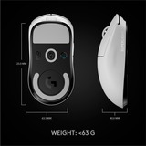 Logitech G Pro X Superlight souris Droitier RF sans fil 25600 DPI, Souris gaming Blanc, Droitier, RF sans fil, 25600 DPI, 1 ms, Blanc