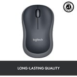 Logitech M185, Souris Gris, 1000 dpi, Vente au détail