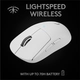Logitech Pro X Superlight souris Droitier RF sans fil 25600 DPI, Souris gaming Blanc, Droitier, RF sans fil, 25600 DPI, 1 ms, Blanc