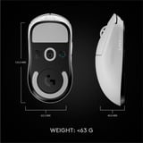 Logitech Pro X Superlight souris Droitier RF sans fil 25600 DPI, Souris gaming Blanc, Droitier, RF sans fil, 25600 DPI, 1 ms, Blanc