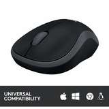 Logitech Wireless Mouse M185, Souris Gris, 1000 dpi, Vente au détail