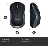 Logitech Wireless Mouse M185, Souris Gris, 1000 dpi, Vente au détail