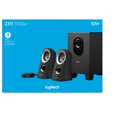 Logitech Z313 Sets d'enceintes, Haut-parleur PC Noir/Argent, 2.1 canaux, 25 W, PC, Noir, 50 W, Avec fil, Vente au détail