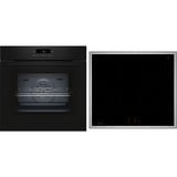 Neff BTX46PIB0 set d'appareils de cuisine Plaque avec zone à induction Four électrique, Ensemble four Noir/en acier inoxydable, Plaque avec zone à induction, 4 zone(s), Verre-céramique, Noir, Tactile, 58,3 cm