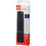 One for all Contour 8 télécommande Cable, DTT, DVD/Blu-ray, console de jeux, Système home cinema, IPTV, SAT, TNT, TV, VCR Appuyez sur les boutons, Commande à distance Noir, Cable, DTT, DVD/Blu-ray, console de jeux, Système home cinema, IPTV, SAT, TNT, TV, VCR, Appuyez sur les boutons, Noir