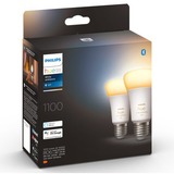 Philips Hue A60 - Ampoule connectée E27 - 1100 (pack de 2), Lampe à LED Philips Hue White ambiance A60 - Ampoule connectée E27 - 1100 (pack de 2), Ampoule intelligente, Blanc, Bluetooth/Zigbee, LED intégrée, E27, Lumière du jour froide, Blanc chaud