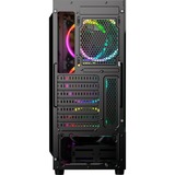 Sharkoon RGB WAVE, Boîtier PC Noir, 2x USB-A | 1x USB-C | RGB | Tempered Glass