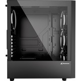 Sharkoon RGB WAVE, Moyenne tour Noir, 2x USB-A | 1x USB-C | RGB | Tempered Glass