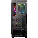 Sharkoon RGB WAVE, Moyenne tour Noir, 2x USB-A | 1x USB-C | RGB | Tempered Glass