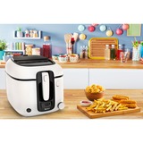 Tefal Super Uno FR3140 Friteuse Blanc Blanc/Noir, Friteuse, 1,3 kg, 2,2 L, Charbon, Blanc, Boutons