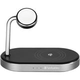 Verbatim WCS-02 Universel Noir USB Recharge sans fil Charge rapide Intérieure, Station de recharge Noir/en aluminium, Intérieure, USB, Recharge sans fil, 1,5 m, Noir