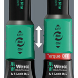 Wera Clé dynamométrique avec carré traversant Click-Torque Lock A 5 R/L Noir/Vert