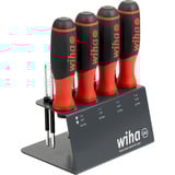 Wiha Tournevis avec porte-embouts SoftFinish, 1/4" Noir/Rouge