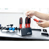 Wiha Tournevis avec porte-embouts SoftFinish, 1/4" Noir/Rouge