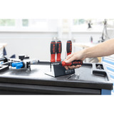 Wiha Tournevis avec porte-embouts SoftFinish, 1/4" Noir/Rouge