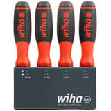 Wiha Tournevis avec porte-embouts SoftFinish, 1/4" Noir/Rouge