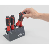 Wiha Tournevis avec porte-embouts SoftFinish, 1/4" Noir/Rouge