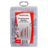 fischer Aides pratiques Humide & Extérieur, Acier inoxydable, Cheville Gris clair/Rouge