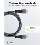 goobay Plus Câble HDMI ultra haut débit Gris, 3 mètres