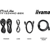 iiyama ProLite TF1534MC-B8X 15" Moniteur tactile Noir (Mat), 1x DisplayPort, 1x HDMI, 1x VGA