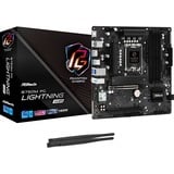 ASRock B760M PG LIGHTNING WIFI carte mère socket 1700 Noir/gris, RAID, 2.5Gb-LAN, WLAN, BT, Sound, µATX