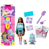  Barbie Party Unboxed Série Anniversaire Animal de Compagnie - robe bleue, Poupée 