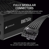 Corsair RM750e Remis à neuf alimentation modulaire 750 watt Noir, 1x 12V-2x6, 1x PCIe