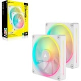 Corsair iCUE LINK LX140 RGB ventilateurs de boîtier Blanc, 2 pièces, 140 x 140 x 25 mm, PWM