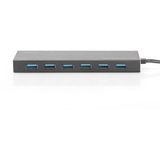 Digitus Concentrateur USB 3.0 Office, 7 ports, Hub USB 7 ports, USB 3.2 Gen 1 (3.1 Gen 1) Type-A, USB 3.2 Gen 1 (3.1 Gen 1) Type-A, 5000 Mbit/s, Gris, Aluminium, 1 m