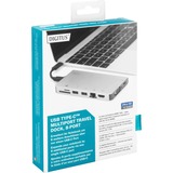 Digitus Station d'accueil de voyage multiport USB Type-C Argent