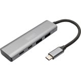 Digitus USB-C 4 ports 2x USB A + 2x USB-C, Hub USB Argent
