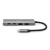 Digitus USB-C 4 ports 2x USB A + 2x USB-C, Hub USB Argent